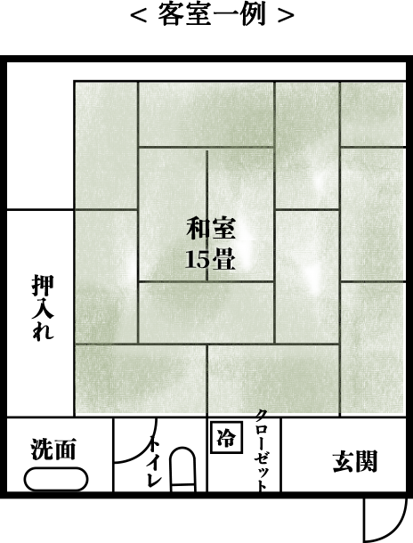 水琴亭 客室一例　間取り図